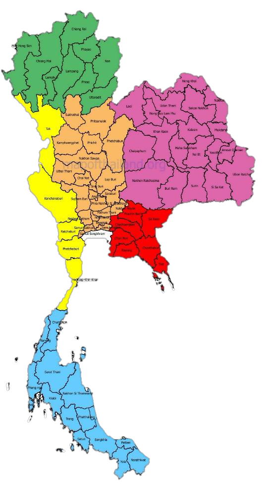Thailand regional map